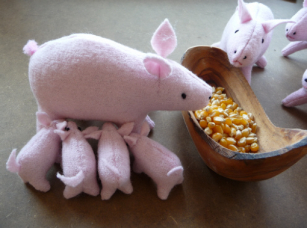 Schweinetrog aus Olivenholz